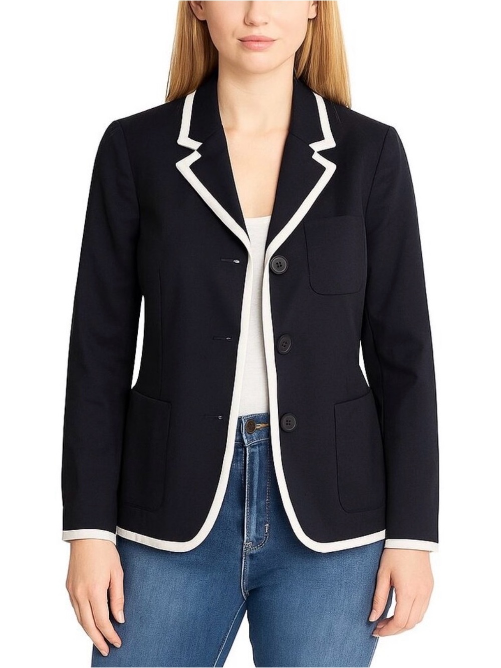 rag & bone | Black Blazer with White Trim, 4